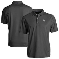 Men's Cutter & Buck Black/White Cleveland Guardians Pike Eco Symmetry Print Stretch Recycled Polo