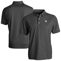 Men's Cutter & Buck Black/White Cleveland Guardians Pike Eco Symmetry Print Stretch Recycled Polo