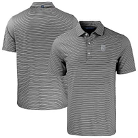Men's Cutter & Buck Black/White Kansas City Royals Forge Eco Double Stripe Stretch Recycled Polo