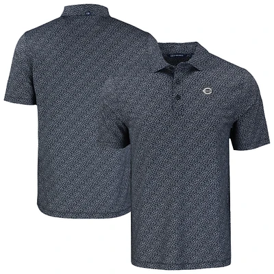 Men's Cutter & Buck Cincinnati Reds Pike Eco Pebble Print Stretch Recycled Polo