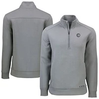Men's Cutter & Buck Gray Chicago Cubs Roam Eco Quarter-Zip Jacket