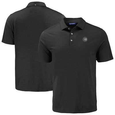 Men's Cutter & Buck Black Chicago Cubs Coastline Epic Comfort Eco Recycled Polo