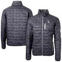 Men's Cutter & Buck Black Chicago White Sox Rainier PrimaLoft® Eco Insulated Printed Full-Zip Hoodie Puffer Jacket