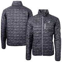 Men's Cutter & Buck Black Baltimore Orioles Rainier PrimaLoft® Eco Insulated Printed Full-Zip Hoodie Puffer Jacket