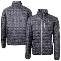 Men's Cutter & Buck Black Houston Astros Rainier PrimaLoft® Eco Insulated Printed Full-Zip Hoodie Puffer Jacket