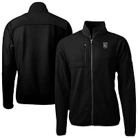 Men's Cutter & Buck Black Kansas City Royals Cascade Eco Fleece Full-Zip Sweatshirt
