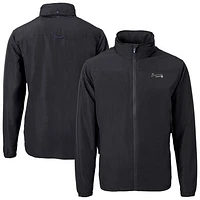 Men's Cutter & Buck Black Atlanta Braves Charter Eco Recycled Full-Zip Hoodie Jacket