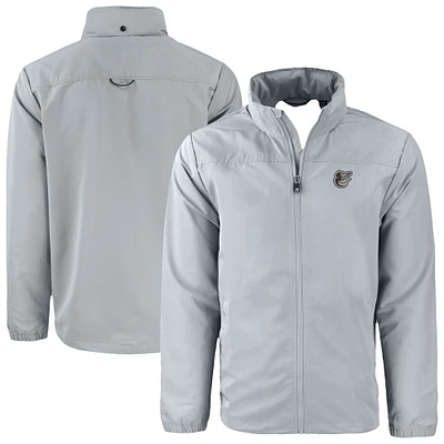 Men's Cutter & Buck Gray Baltimore Orioles Charter Eco Recycled Full-Zip Hoodie Jacket