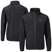 Men's Cutter & Buck Black Boston Red Sox Charter Eco Recycled Full-Zip Hoodie Jacket