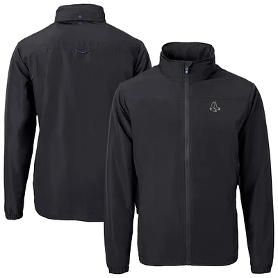 Men's Cutter & Buck Black Boston Red Sox Charter Eco Recycled Full-Zip Hoodie Jacket