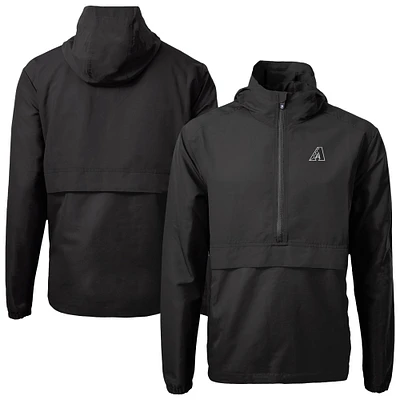 Men's Cutter & Buck Black Arizona Diamondbacks Charter Eco Recycled Anorak Half-Zip Hoodie Jacket