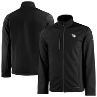Men's Cutter & Buck Black Cleveland Guardians Evoke Eco Softshell Recycled Full-Zip Jacket