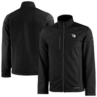 Men's Cutter & Buck Black Cleveland Guardians Evoke Eco Softshell Recycled Full-Zip Jacket
