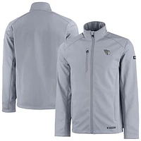 Men's Cutter & Buck Gray Cleveland Guardians Evoke Eco Softshell Recycled Full-Zip Jacket