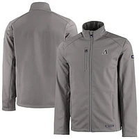 Men's Cutter & Buck Gray Arizona Diamondbacks Evoke Eco Softshell Recycled Full-Zip Jacket