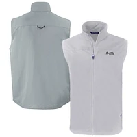 Men's Cutter & Buck Gray Atlanta Braves Charter Eco Recycled Full-Zip Vest