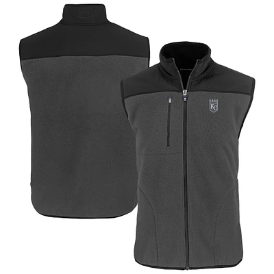 Men's Cutter & Buck Gray Kansas City Royals Cascade Eco Sherpa Fleece Full-Zip Vest