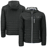 Men's Cutter & Buck Black Atlanta Braves Rainier Eco Primaloft Full-Zip Hoodie Jacket