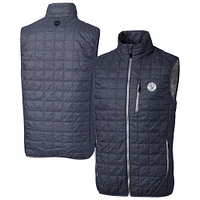 Men's Cutter & Buck Anthracite Milwaukee Brewers Rainier PrimaLoft® Eco Insulated Full-Zip Puffer Vest