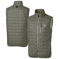 Men's Cutter & Buck Pewter Seattle Mariners Rainier PrimaLoft® Eco Insulated Full-Zip Puffer Vest