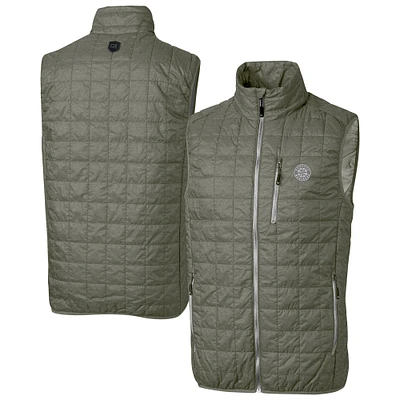Men's Cutter & Buck Pewter Seattle Mariners Rainier PrimaLoft® Eco Insulated Full-Zip Puffer Vest