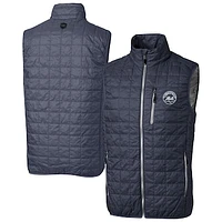Men's Cutter & Buck Anthracite New York Mets Rainier PrimaLoft® Eco Insulated Full-Zip Puffer Vest