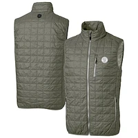 Men's Cutter & Buck Pewter Milwaukee Brewers Rainier PrimaLoft® Eco Insulated Full-Zip Puffer Vest
