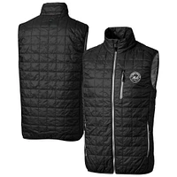 Men's Cutter & Buck Black New York Mets Rainier PrimaLoft® Eco Insulated Full-Zip Puffer Vest