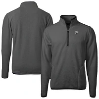 Men's Cutter & Buck Gray Pittsburgh Pirates Cascade Eco Fleece Quarter-Zip Jacket