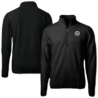 Men's Cutter & Buck Black New York Mets Cascade Eco Fleece Quarter-Zip Jacket