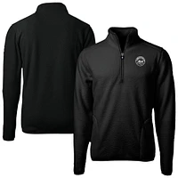 Men's Cutter & Buck Black New York Mets Cascade Eco Fleece Quarter-Zip Jacket