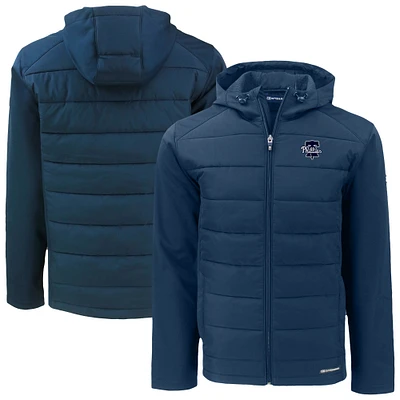 Men's Cutter & Buck Navy Philadelphia Phillies Evoke Hybrid Eco Softshell Recycled Full-Zip Hooded Jacket