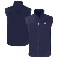 Men's Cutter & Buck Navy Minnesota Twins Charter Eco Recycled Full-Zip Vest