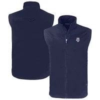 Men's Cutter & Buck Navy Minnesota Twins Charter Eco Recycled Full-Zip Vest