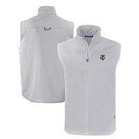 Men's Cutter & Buck Gray Minnesota Twins Charter Eco Recycled Full-Zip Vest