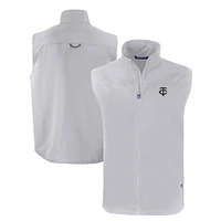 Men's Cutter & Buck Gray Minnesota Twins Charter Eco Recycled Full-Zip Vest