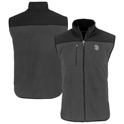 Men's Cutter & Buck Gray San Diego Padres Cascade Eco Fleece Full-Zip Vest