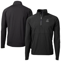Men's Cutter & Buck Miami Marlins Adapt Eco Hybrid Raglan DryTec Quarter-Zip Jacket