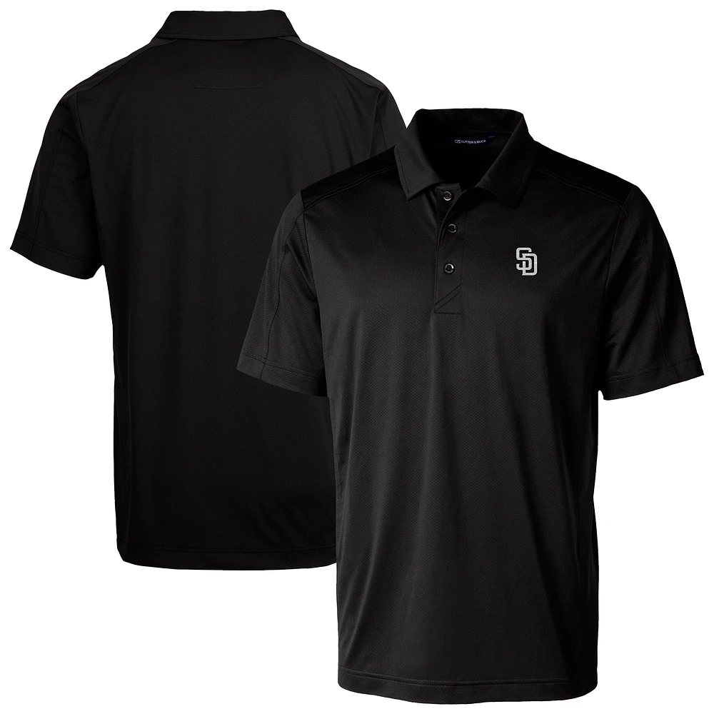 Men's Cutter & Buck Black San Diego Padres Prospect Eco Textured Stretch Recycled Polo
