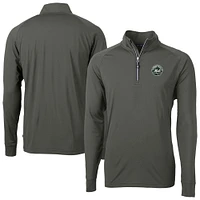 Men's Cutter & Buck Olive New York Mets Adapt Eco Raglan Quarter-Zip Jacket