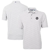 Men's Cutter & Buck Gray New York Mets Virtue Eco Pique Botanical Print Recycled Polo