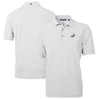 Men's Cutter & Buck Gray Los Angeles Dodgers Virtue Eco Pique Botanical Print Recycled Polo