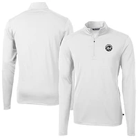 Men's Cutter & Buck White New York Mets Virtue Eco Pique Quarter-Zip Jacket