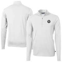 Men's Cutter & Buck White New York Mets Virtue Eco Pique Quarter-Zip Jacket