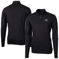 Men's Cutter & Buck Black Philadelphia Phillies Virtue Eco Pique Quarter-Zip Jacket