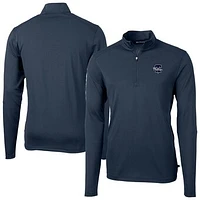 Men's Cutter & Buck Navy Philadelphia Phillies Virtue Eco Pique Quarter-Zip Jacket