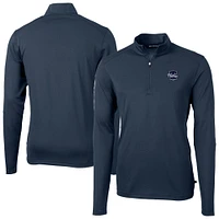 Men's Cutter & Buck Navy Philadelphia Phillies Virtue Eco Pique Quarter-Zip Jacket