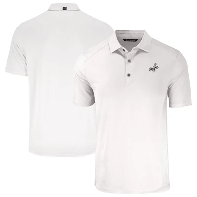 Men's Cutter & Buck White Los Angeles Dodgers Forge Eco Recycled Polo