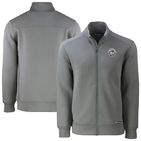 Men's Cutter & Buck Gray New York Mets Roam Eco Recycled Tri-Blend Full-Zip Jacket