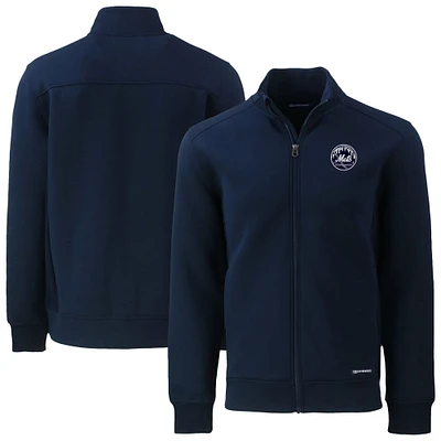 Men's Cutter & Buck Navy New York Mets Roam Eco Recycled Tri-Blend Full-Zip Jacket